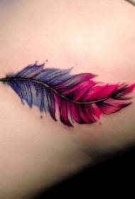 Feather Tattoo Figura 10 modello di tatuaggio piuma delicato e bello