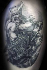 Modello tatuaggio samurai di battaglia del mondo fantasy grande braccio nero