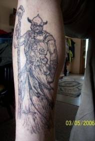 Calf viking warrior tattoo tattoo
