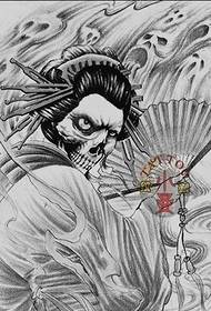 Modello di materiale tatuaggio geisha giapponese da donna