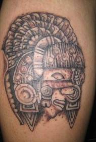 Azteekse vrouwelijke krijger tattoo patroon