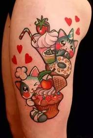 Little girl's favorite ice cream tattoo