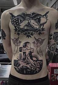Elegant schwaarz traditionell Stil Tattoo Muster