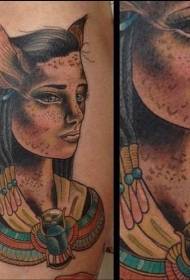 На рамену стара школа боја тајанствена египатска жена портретна тетоважа