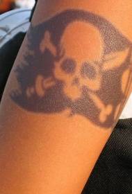 Arm black pirate banner tattoo pattern