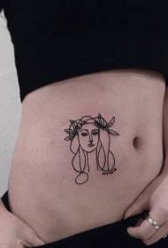 Γραμμή τατουάζ μικρό κορίτσι εικόνα χαριτωμένο μαύρο τατουάζ γραμμή μικρό κορίτσι εικόνα μικρό φρέσκο στυλ τατουάζ μοτίβο
