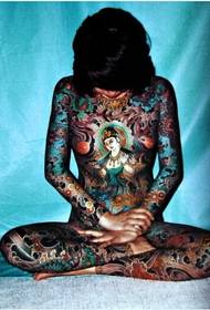 Europske i američke djevojke klasične budističke vjerske tetovaže slika cijelog tijela