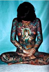 Buddha classic Europae et American puellae corpus plenum religionis tattoo