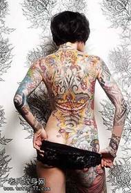 Plný chrbát tisíc rúk Guanyin žena tetovanie vzor