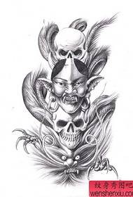 modello tatuaggio teschio drago prajna