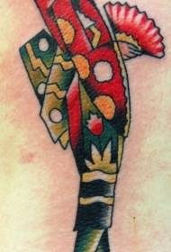 Funny cute smiling geisha tattoo pattern