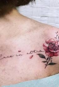 Flè wouj: fantastik wouj leve tatoo modèl bèl ti fi a