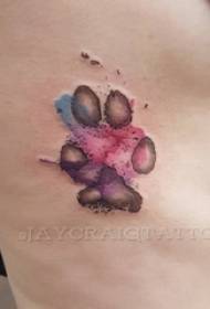 Immagini del tatuaggio della zampa di elementi geometrici dipinti a vita laterale per bambini