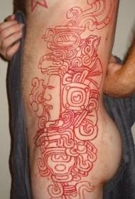 Side brinjë Aztec samurai prerë modelin e tatuazheve të mishit