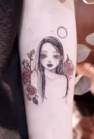 27 cute nga matahum nga cartoon gamay nga batang babaye - ang tattoo artist naglihok pinaagi sa tattoo artist rikkiiies