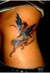 Modello di tatuaggio elfo fata colorata ragazza vita