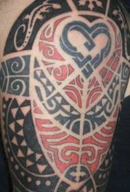 Schouder kleur piraat stam totem tattoo foto