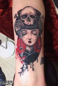 Oina geisha tatuaje eredua