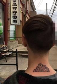 Maschera per ragazzo nuvola linea nera disegno personalità nuvola tatuaggio