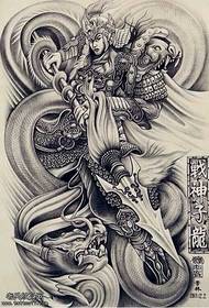 ხელნაწერი ატმოსფერო სრულად უკან Zhao Yun tattoo ნიმუში