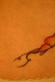Flygande färgglada fjärils tatuering mönster