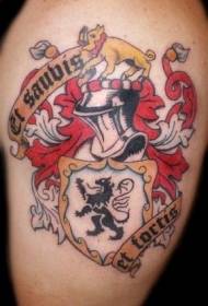 Modello tatuaggio tatuaggio cavaliere famiglia e cinghiale leone