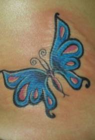Padrão de tatuagem de borboleta de cor azul