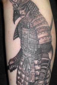Modello di tatuaggio guerriero giapponese triste con le gambe