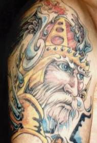 Barba bianca dipinta Viking Warrior Tattoo Pattern