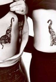 Bellissimi elementi geometrici semplici linee di individualità modello sorelle tatuaggio