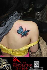 3D Tattoo - Female Shoulder Butterfly Tattoo