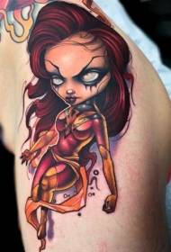 Uusi koulun reiteen paholaisen naisen tatuointikuvio