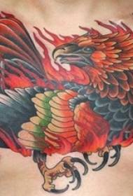Drenge på brystet malede akvarel dominerende Phoenix tatoveringsbilleder
