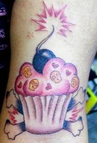 Нога цветной бомба торт татуировки