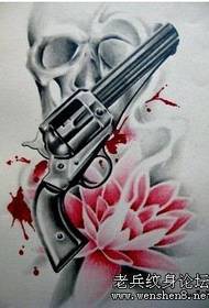 Model de tatuaj: imaginea cu model de tatuaj Lotus Super Frumos Pistol