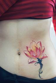 Abdomen lotus tattoo foto dit ruik ver weg