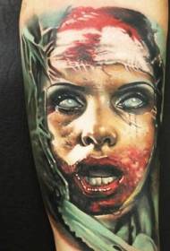Perna horror estilo demônio mulher tatuagem padrão