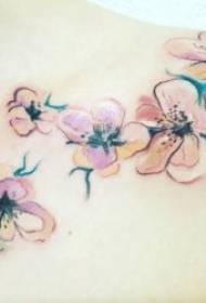 Flower tattoo pattern, various parts of the body, painted ink, and other styles of flower tattoos
