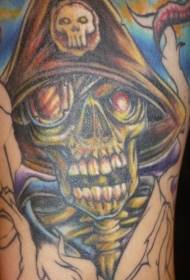 Zli piratski uzorak tetovaže lubanje
