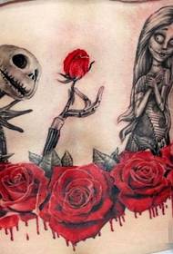 Meisjes mooie plant schilderij vaardigheden rose tattoo patroon