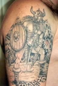 Nnukwu ogwe viking na ngwá agha tattoo ụdị