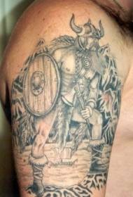Pola viking lengen gedhe lan pola tato personalitas gegaman