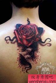 Bagerste rose tatoveringsmønsterbillede