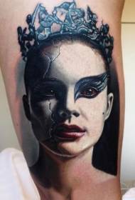 Paže barva ženský portrét tetování obrázek