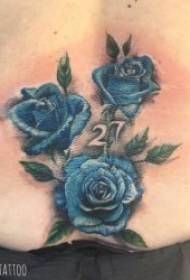 Roos patroon tattoo, mooi en mooi roos tattoo patroon