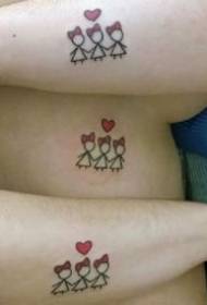 Malé čerstvé tetovanie pre dievčatká a sestry