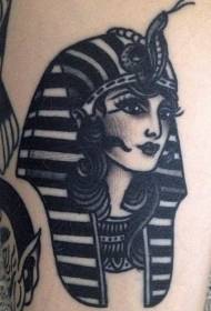 Old school zwarte Egyptische vrouw tattoo patroon