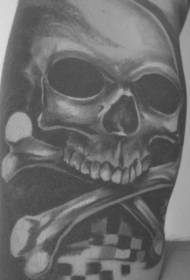 Brako nigra griza realisma pirata krania tatuaje bildo