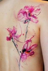 Piger favorit malet tatovering tip gradient tatovering plante tatovering mønster