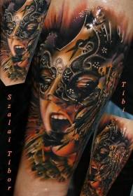 Brand new big genre color Fra Mask Tattoo Muster